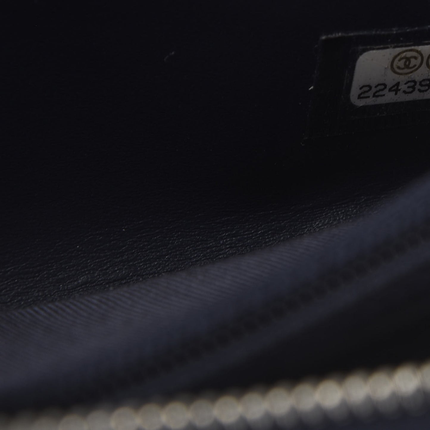 Caviar Chevron Quilted Large Gusset Zip Around Wallet Navy
