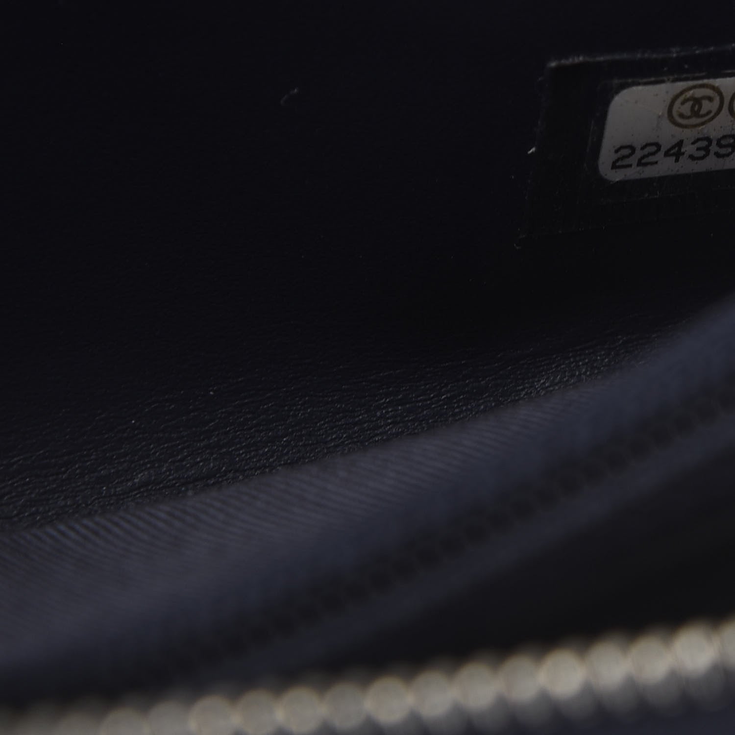 Chanel Caviar Chevron Quilted Large Gusset Zip Around Wallet Navy 8 of 9