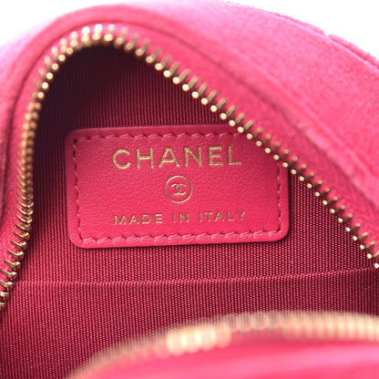 Chanel Velvet Round Quilted Pearl Crush Clutch With Chain Pink 7 of 10