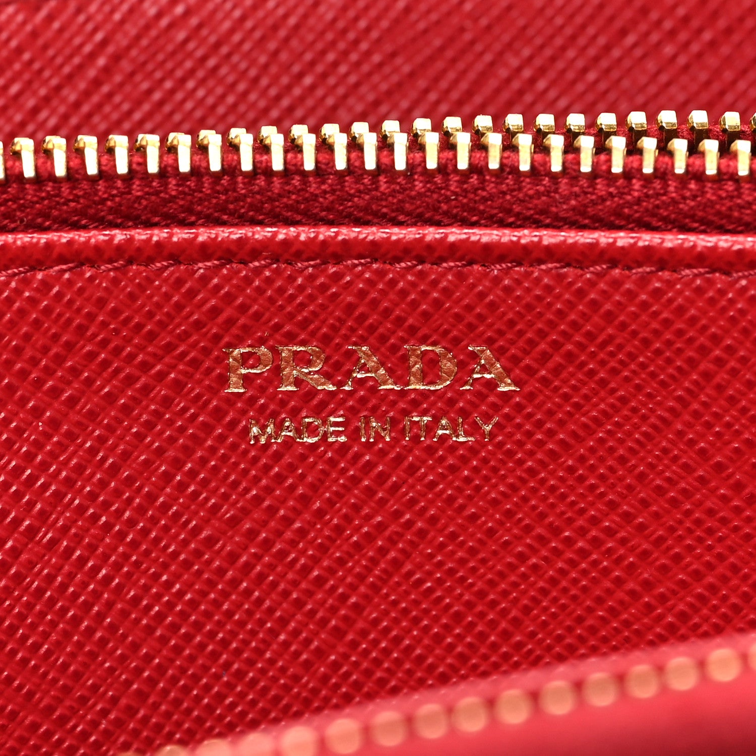Prada Saffiano Triangle Zip Around Wallet Fuoco 6 of 6