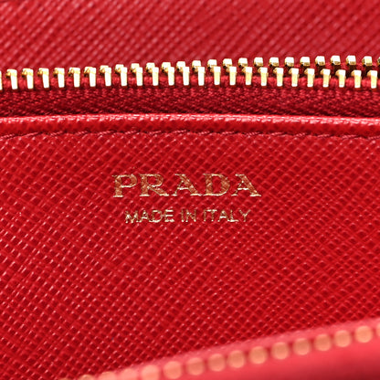 Prada Saffiano Triangle Zip Around Wallet Fuoco 6 of 6
