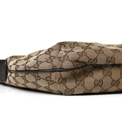 Gucci Monogram Web Medium Half Moon Hobo Dark Brown 9 of 20
