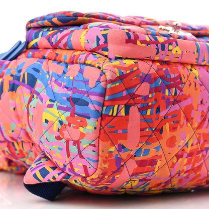 Chanel Foulard Fabric Quilted Printed Backpack Pink 9 of 10