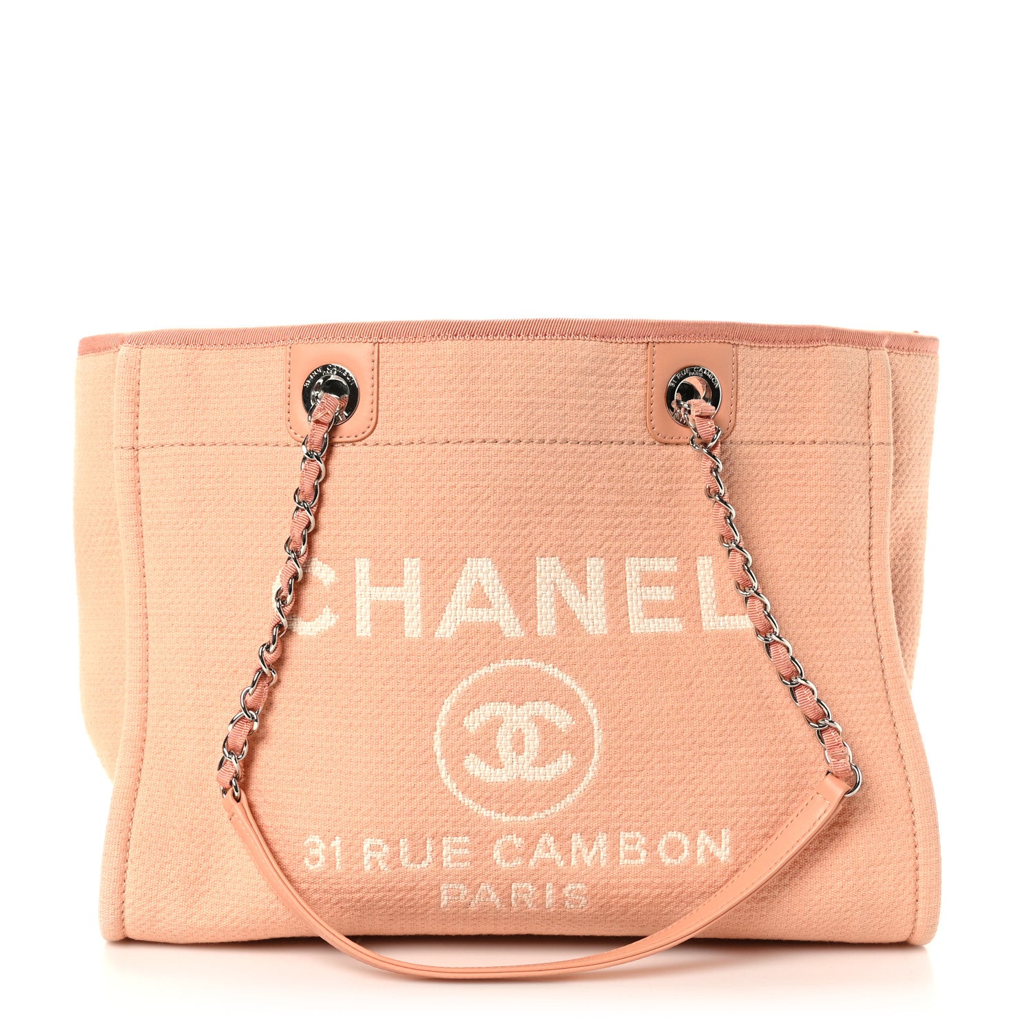 Chanel Mixed Fibers Small Deauville Tote Pink 1 of 10