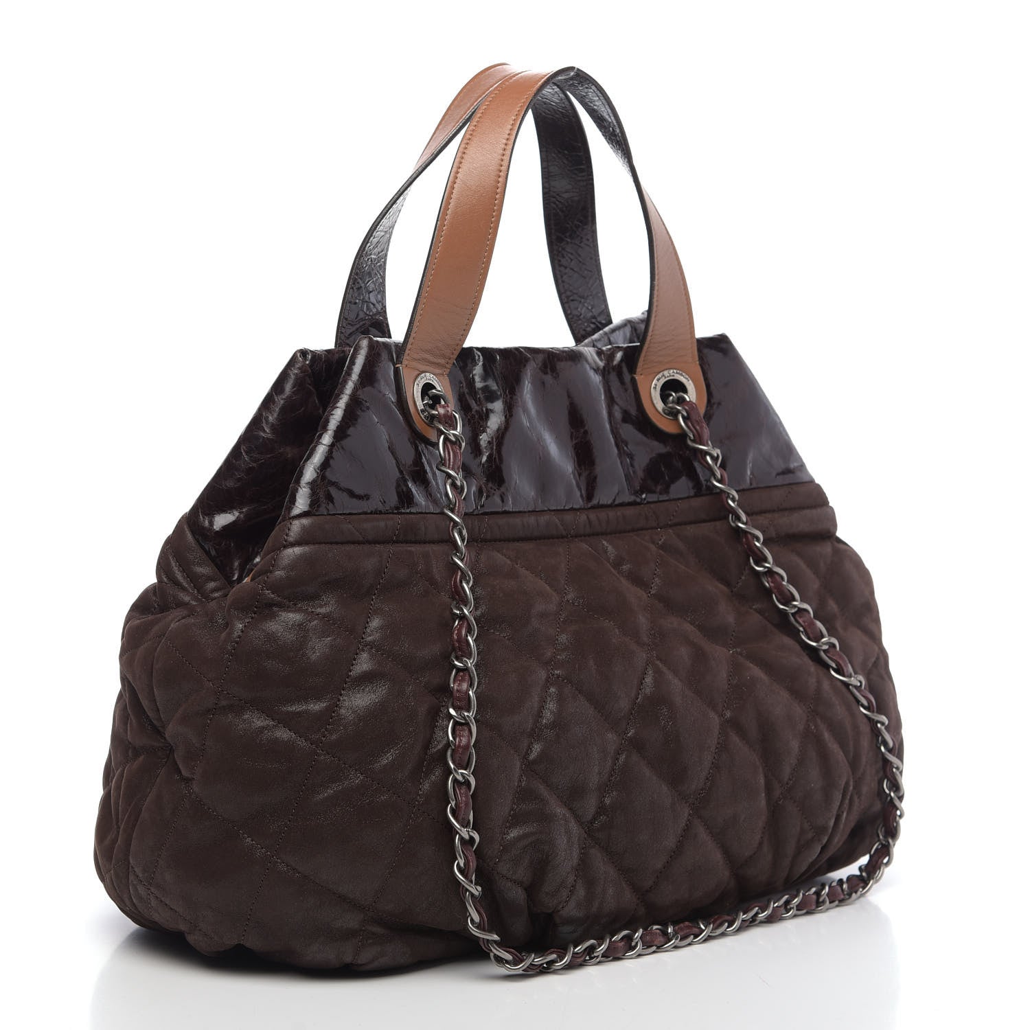 Chanel Iridescent Calfskin Quilted Large In The Mix Tote Brown 3 of 11