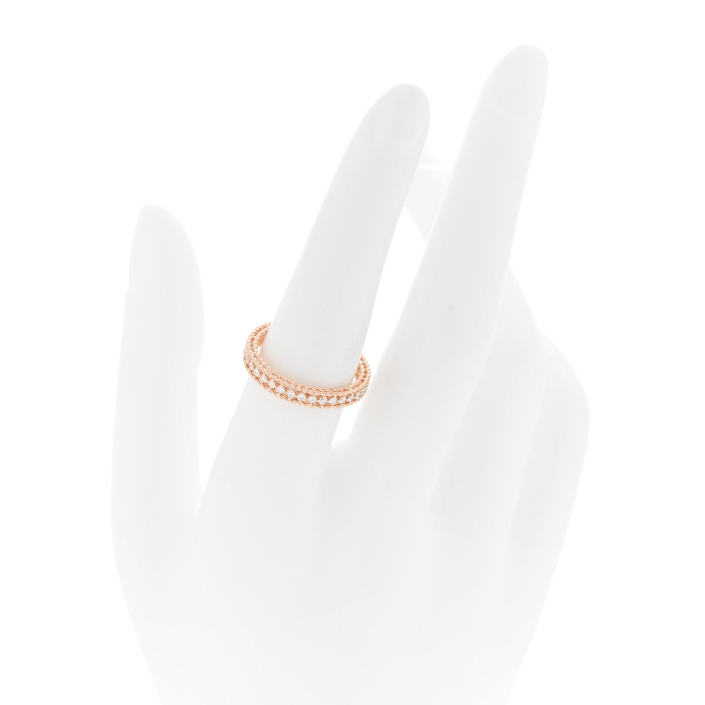 18K Rose Gold Diamond Symphony Princess Band Ring 54 7
