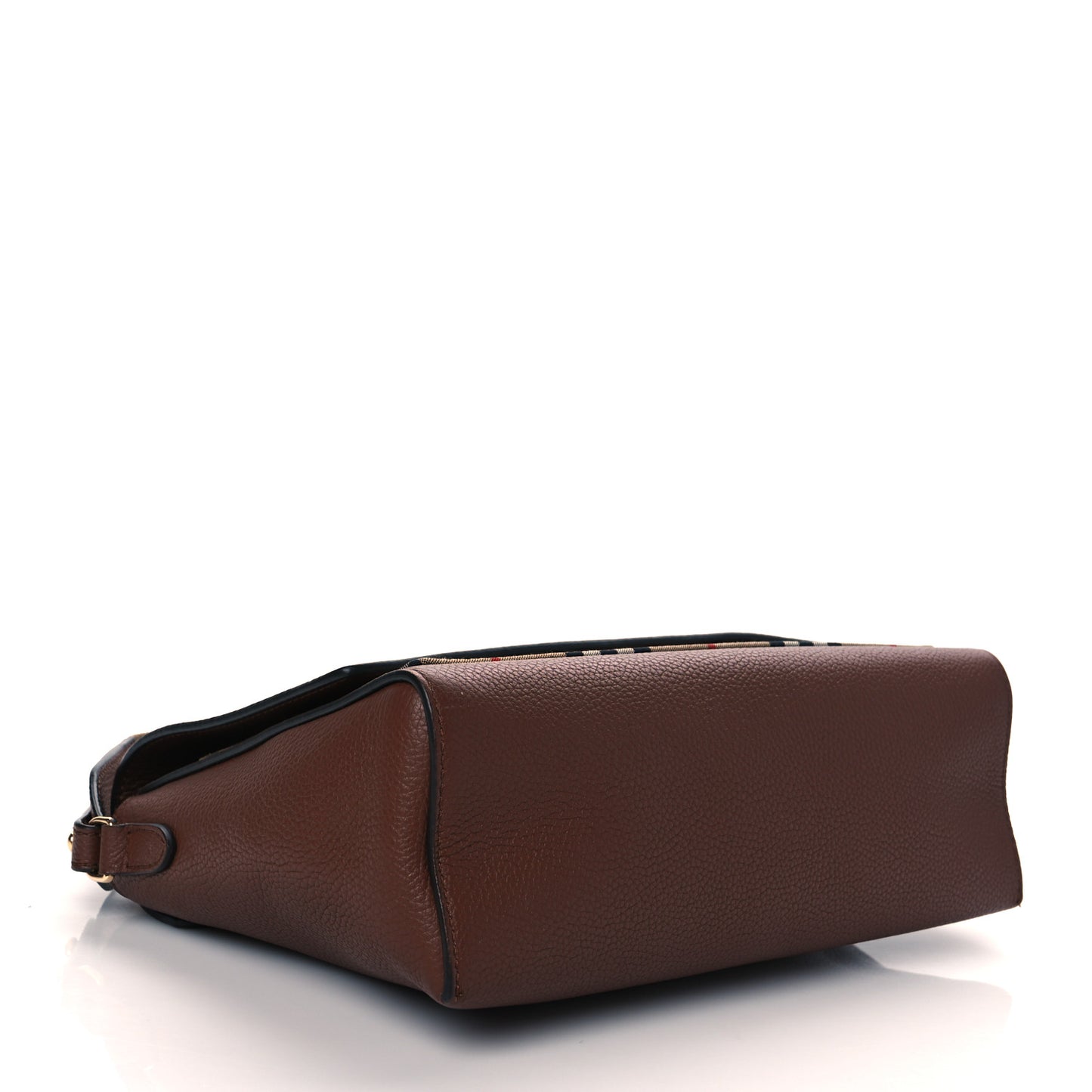 Grainy Calfskin Vintage Check Note Crossbody Bag Malt Brown