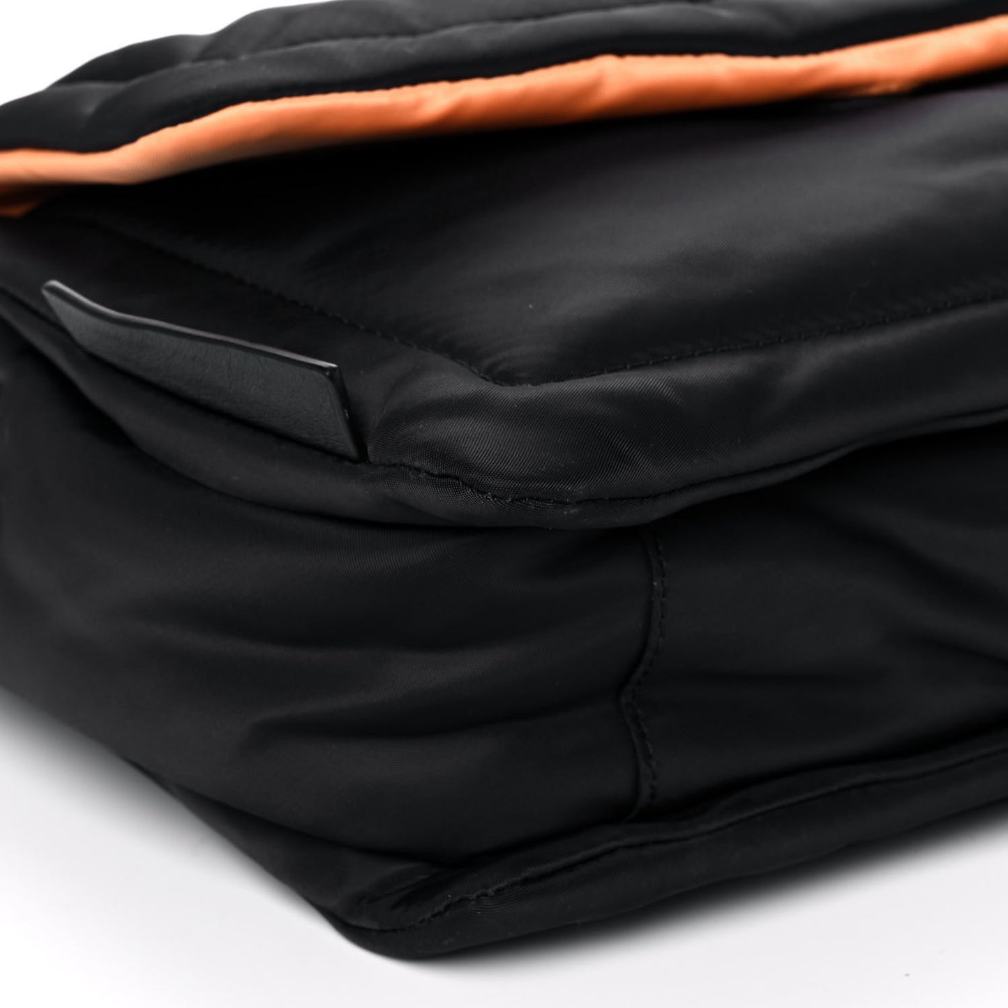 Lambskin The Pillow Bag Black Orange