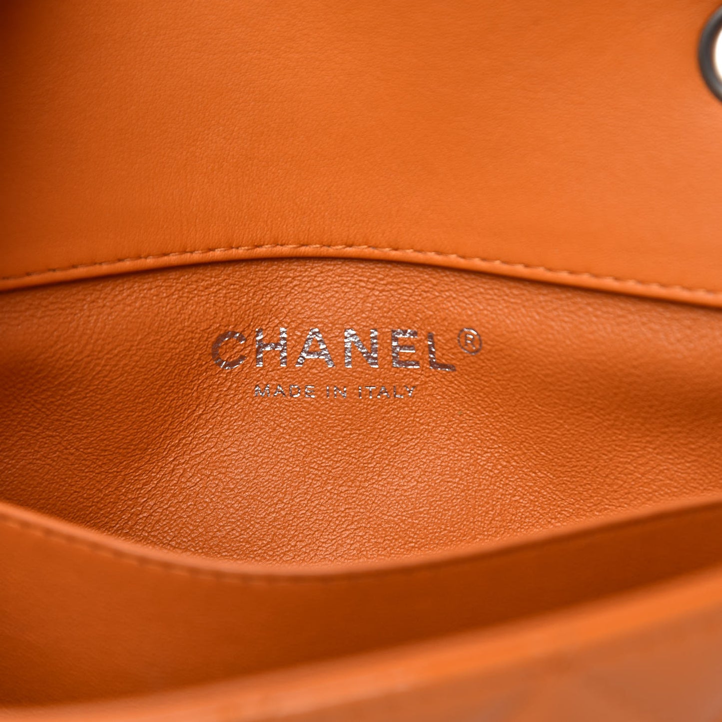 Patent Quilted Extra Mini Flap Light Orange