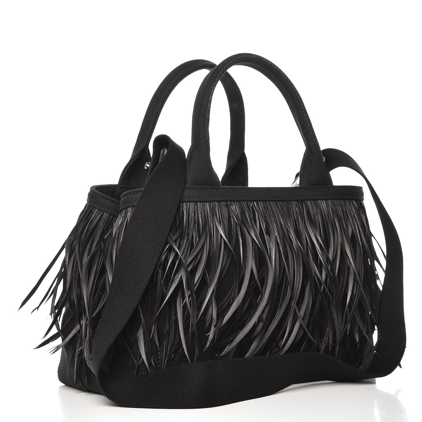 Canvas Canapa Small Piume Tote Nero Black