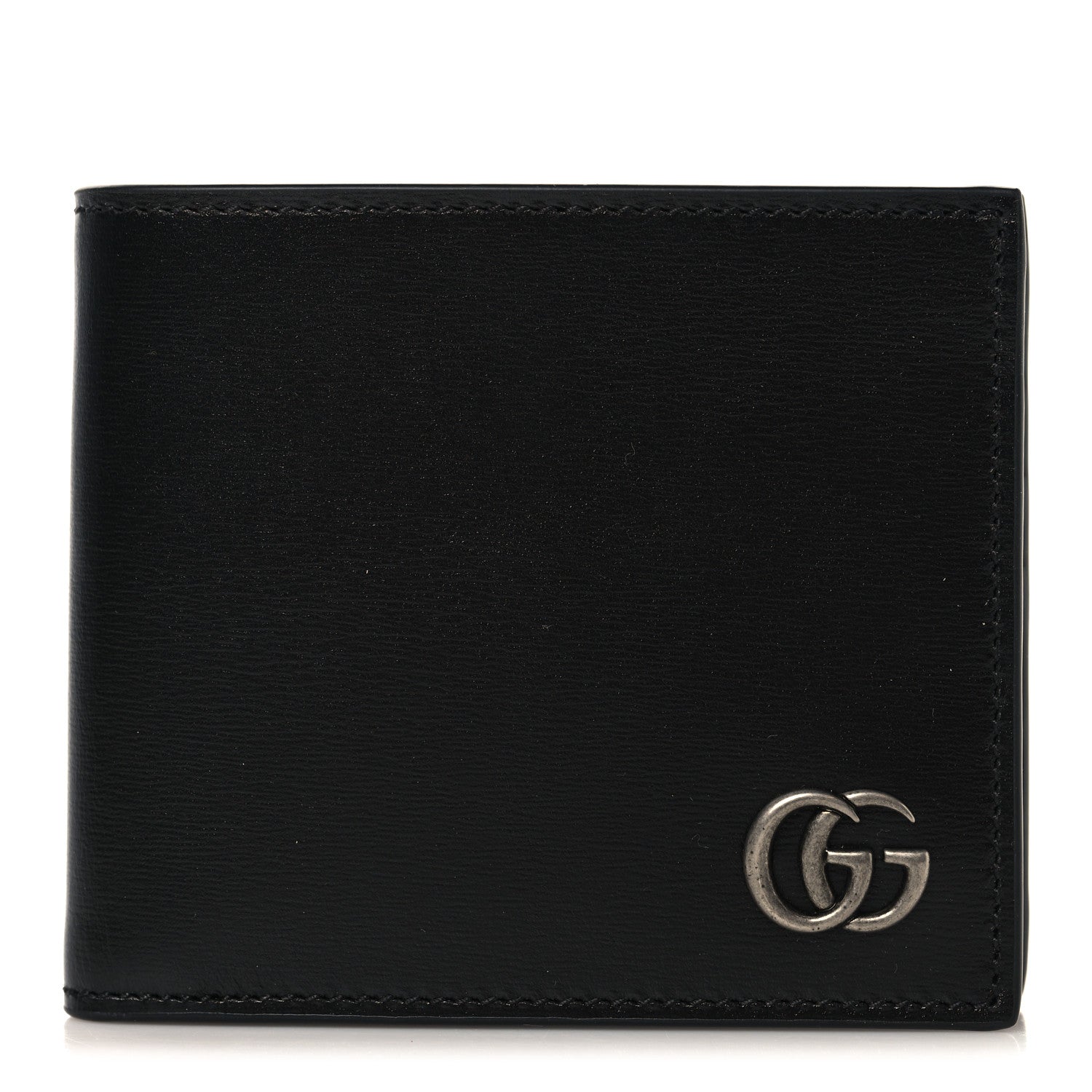 Gucci Smooth Calfskin GG Marmont Bi-Fold Wallet Black 1 of 8
