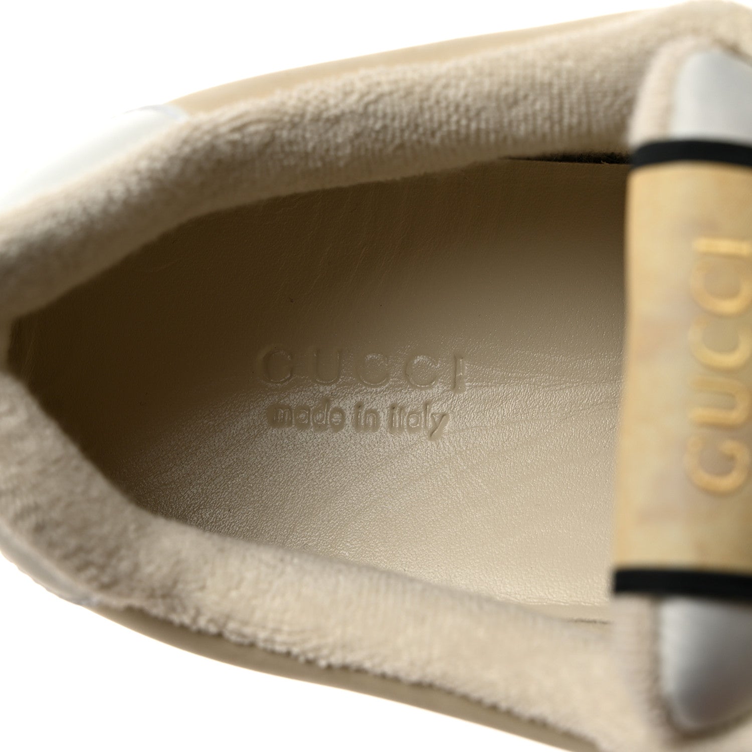 Gucci Lame GG Monogram Nubuck Web Screener Sneakers 40 Gardenia Silver Dusty Milk White 6 of 9