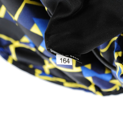 Prada Tessuto Stampato Argyle Print Double Buckle Backpack Blue 8 of 9
