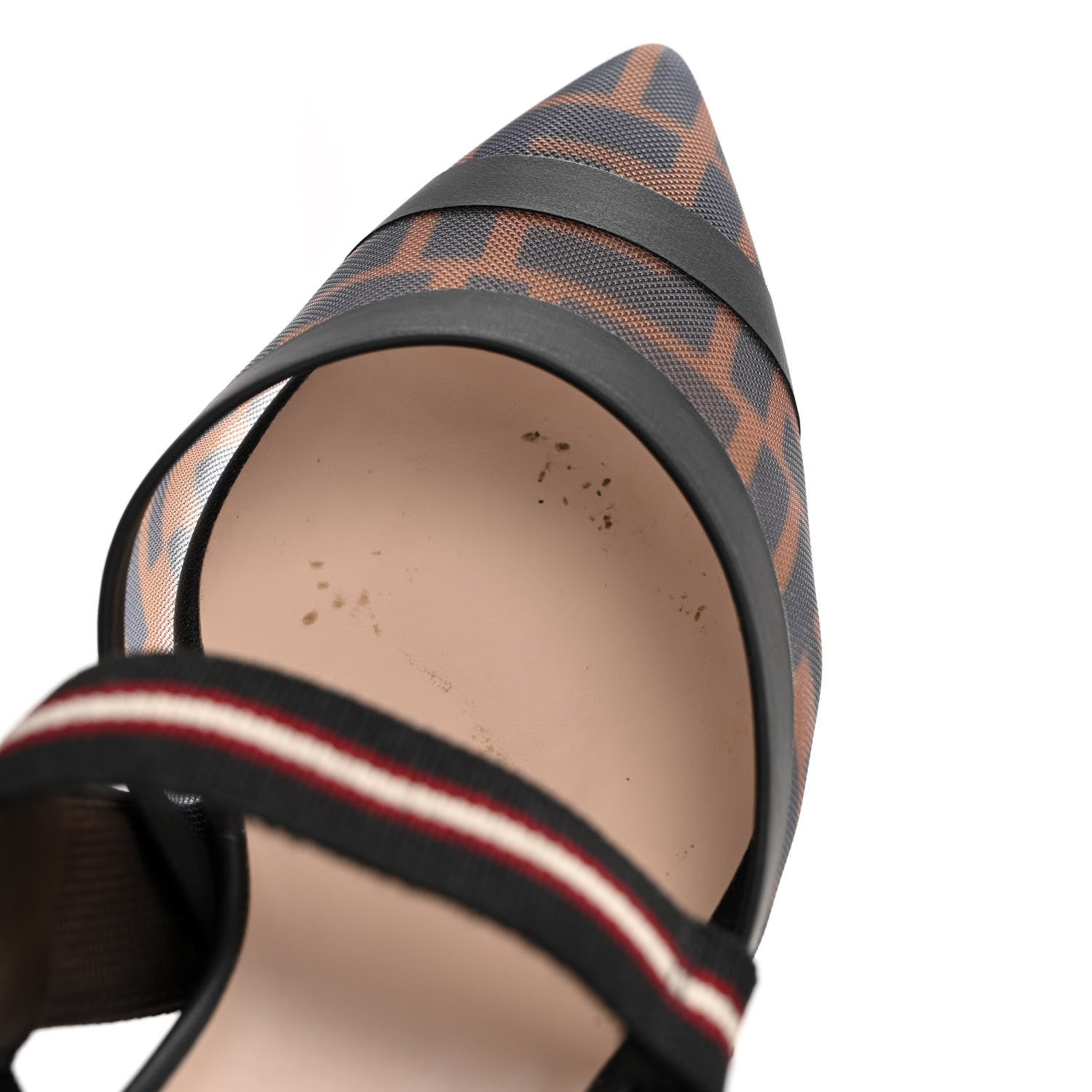Fendi Technical Mesh FF Colibri 55mm Slingback Pumps 36 Tobacco Moro 13 of 15