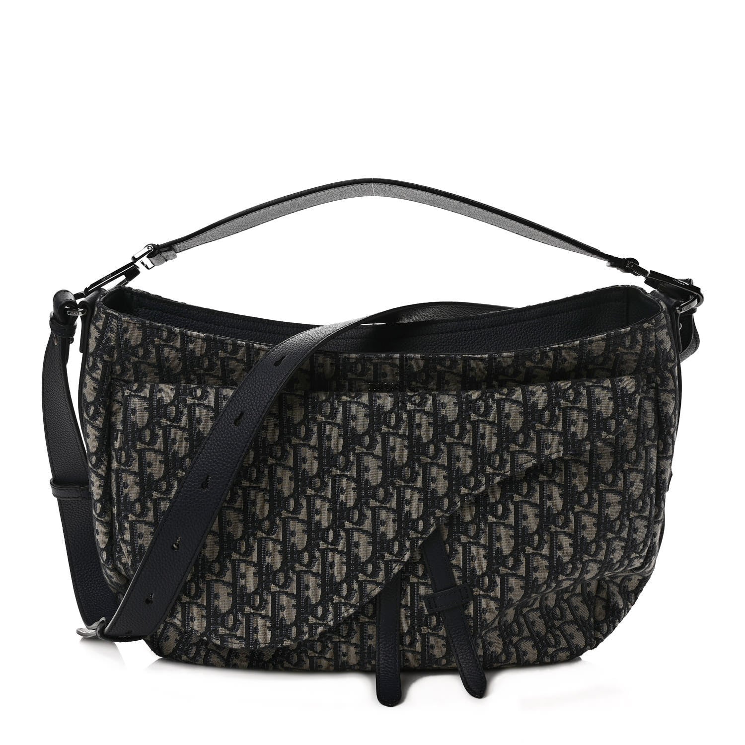 Christian Dior Oblique Soft Saddle Bag Beige Black 1 of 8