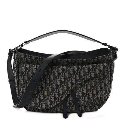 Christian Dior Oblique Soft Saddle Bag Beige Black 1 of 8