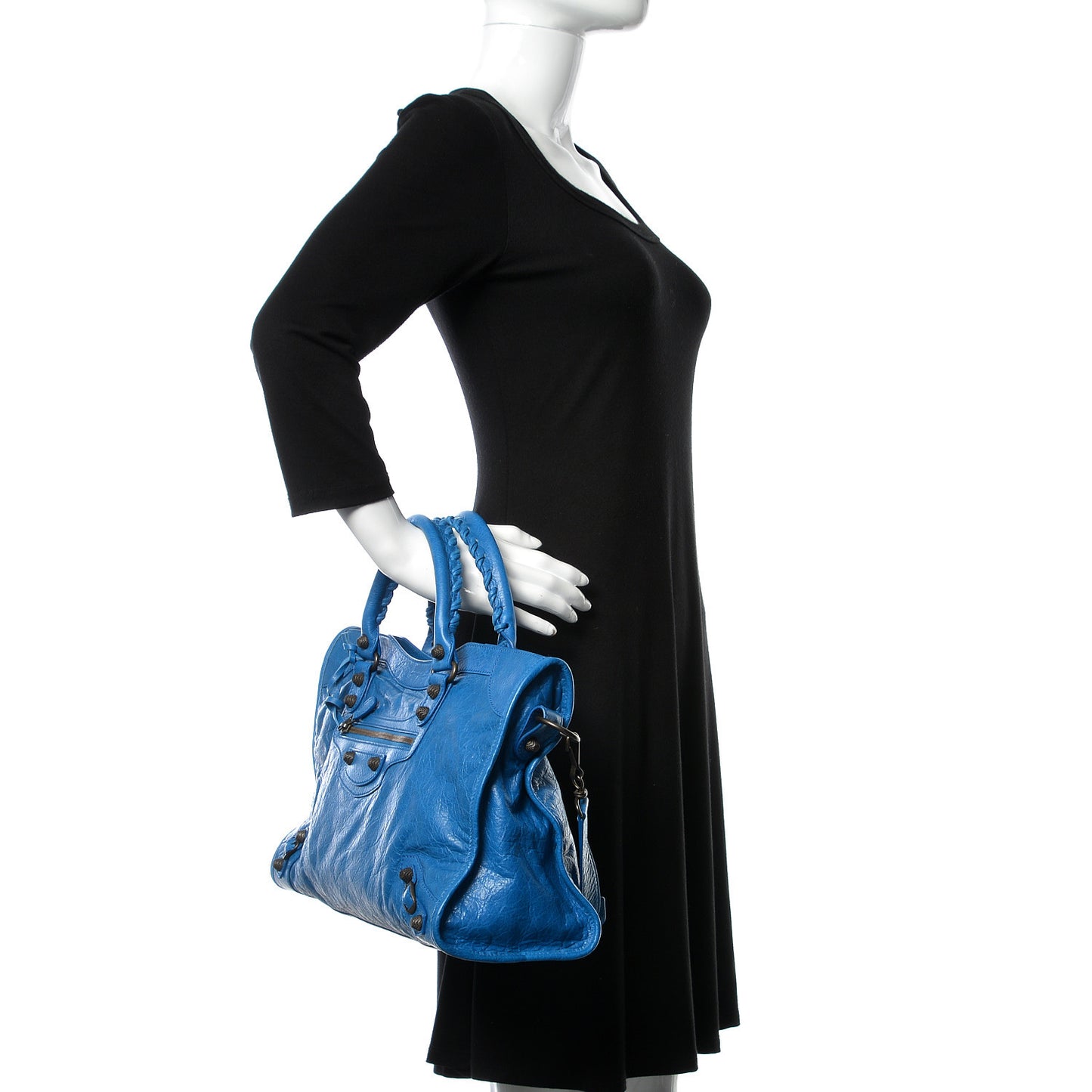 Agneau Giant 12 Gunmetal Hardware City Bleu Rivage