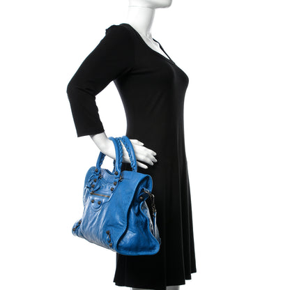 Balenciaga Agneau Giant 12 Gunmetal Hardware City Bleu Rivage 3 of 10