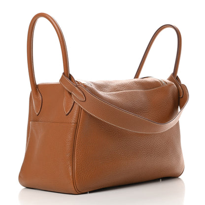 Hermes Taurillon Clemence Lindy 34 Gold 3 of 15