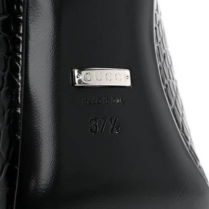 Gucci Croco Calf Lux Mule Sandals 37.5 Black 8 of 10