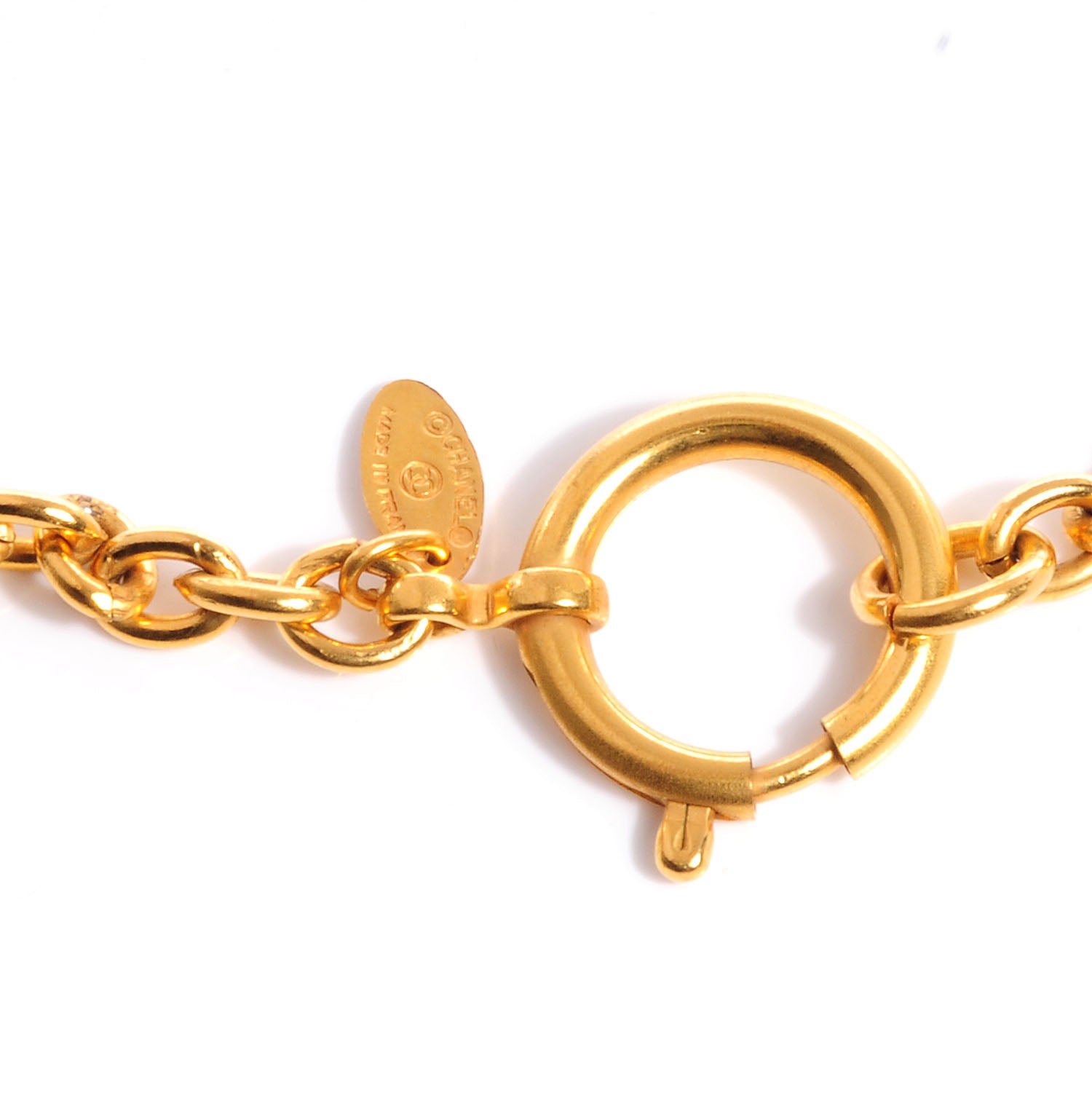 Chanel CC Sunburst Chain Pendant Long Necklace Gold 3 of 4