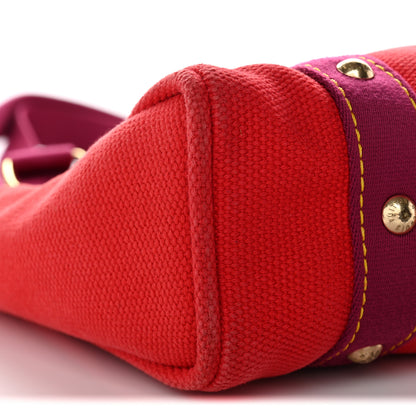 Louis Vuitton Toile Antigua Cabas MM Red Pink 8 of 10