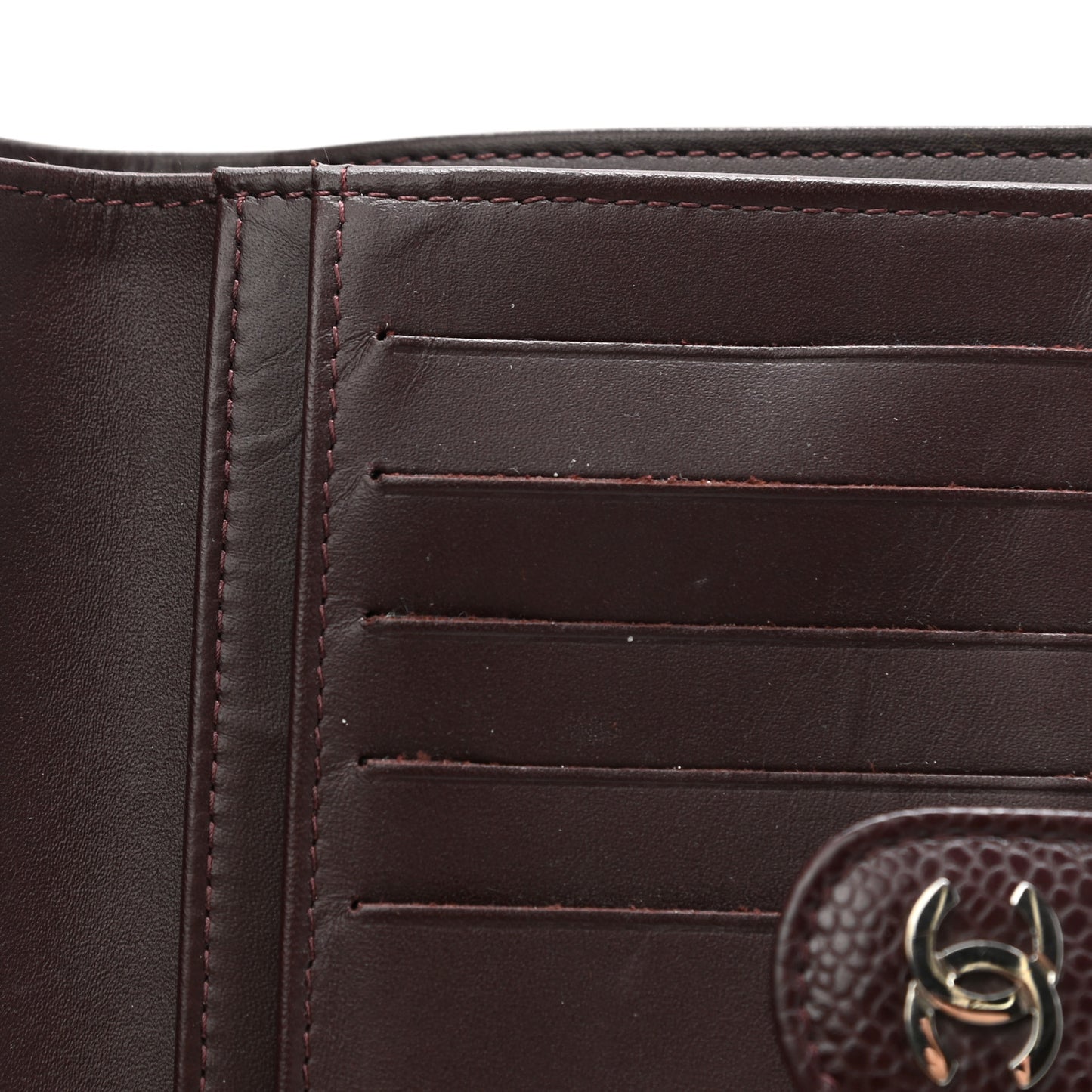 Caviar Quilted CC French Wallet Burgundy
