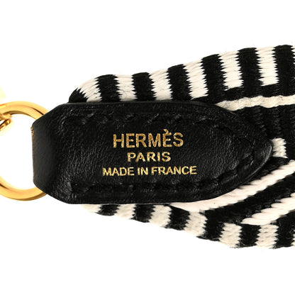Hermes Toile Swift 25mm Sangle Cavale Shoulder Strap Black Ecru 3 of 5