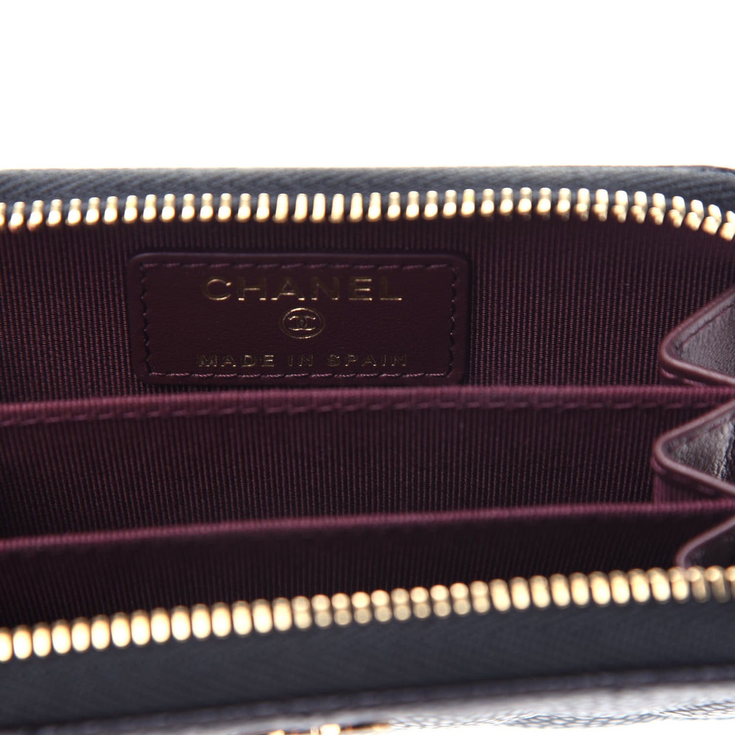 Caviar Quilted Zip Coin Purse Black