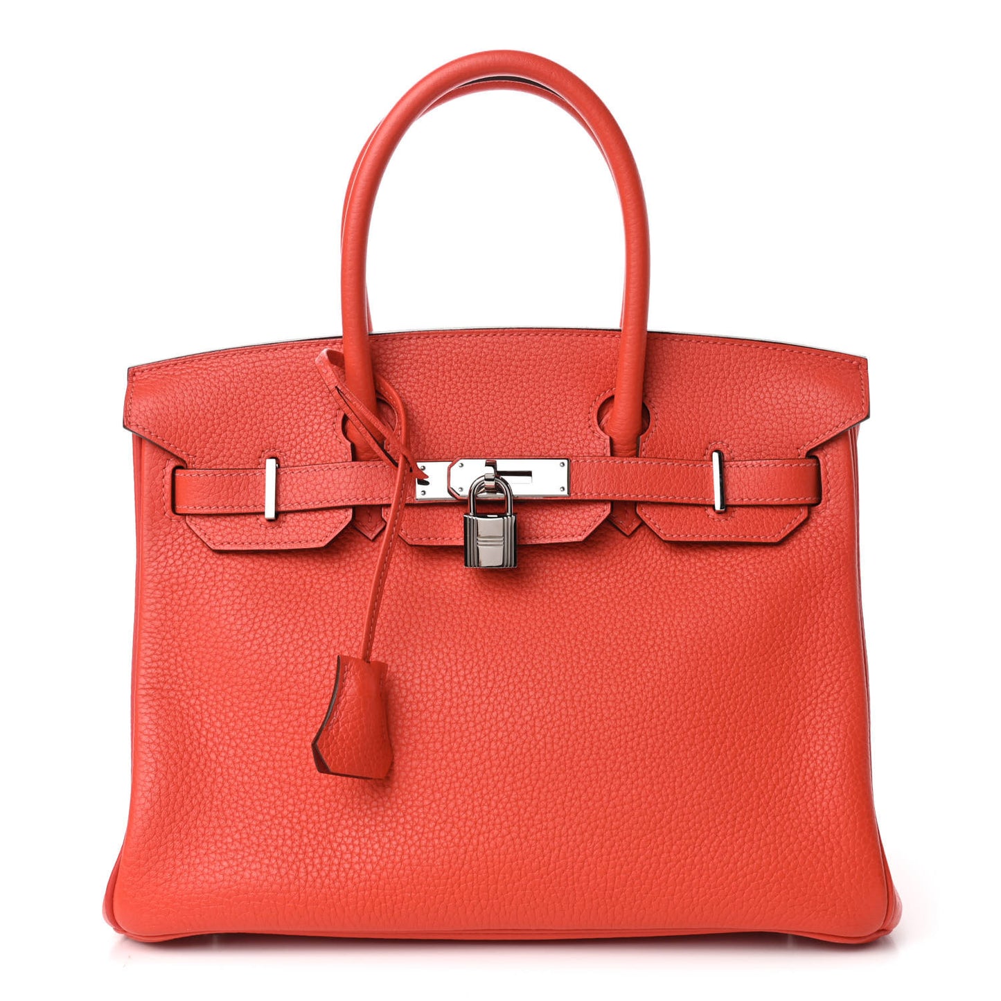 Taurillon Clemence Birkin 30 Rouge Pivoine