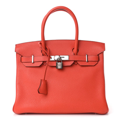 Hermes Taurillon Clemence Birkin 30 Rouge Pivoine 1 of 11
