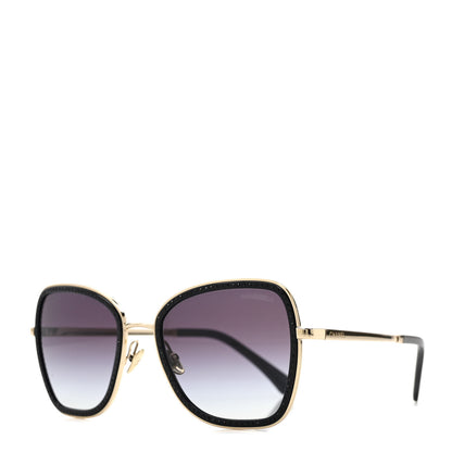 Chanel Square Frame Sequin Sunglasses 4277-B Gold Black 1 of 7