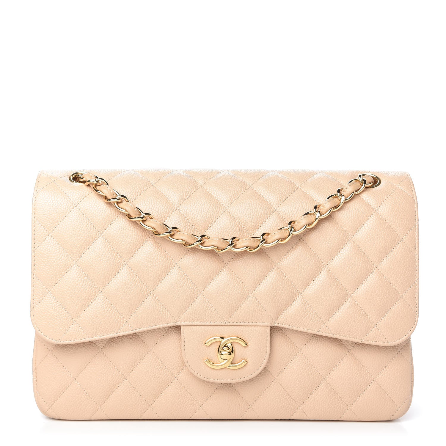 Chanel Caviar Quilted Jumbo Double Flap Beige Clair 1 of 11