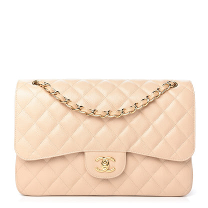 Chanel Caviar Quilted Jumbo Double Flap Beige Clair 1 of 11