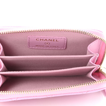 Chanel Caviar Quilted Zip Coin Purse Pink 5 of 10