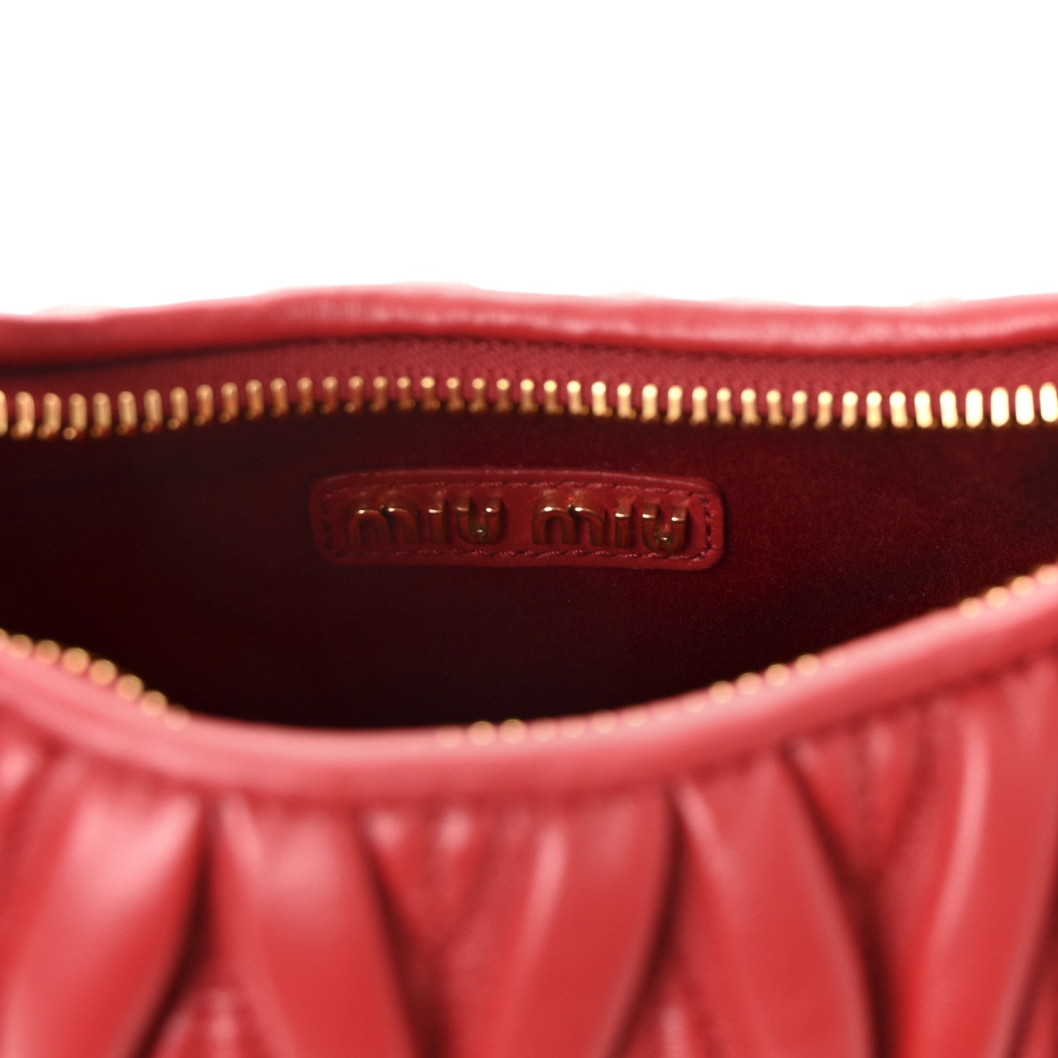 Miu Miu Nappa Matelasse Small Wander Hobo Rosso 1813738 – FASHIONPHILE