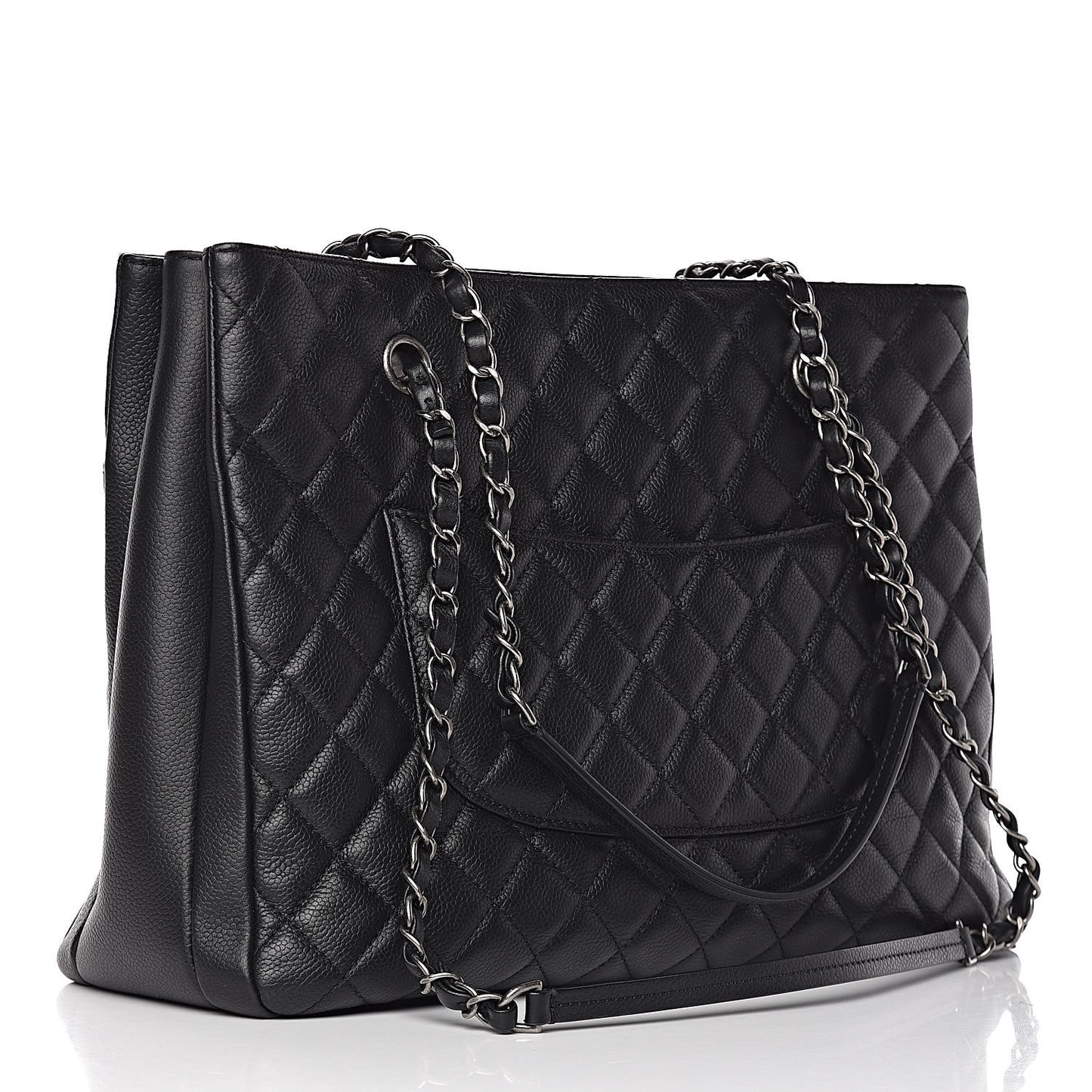 Caviar Quilted Urban Companion Shopping Tote Black