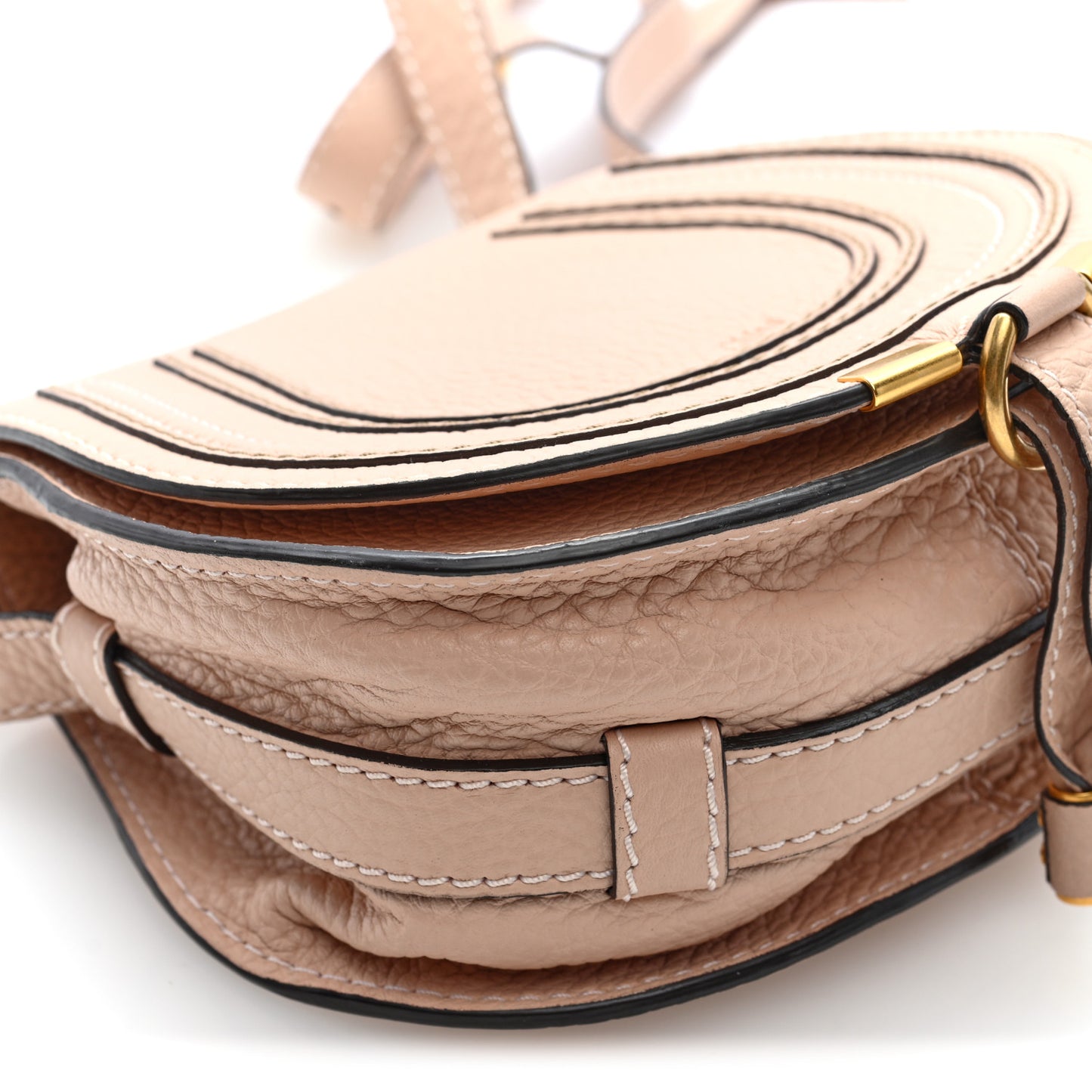 Calfskin Mini Marcie Round Crossbody Bag Blush Nude