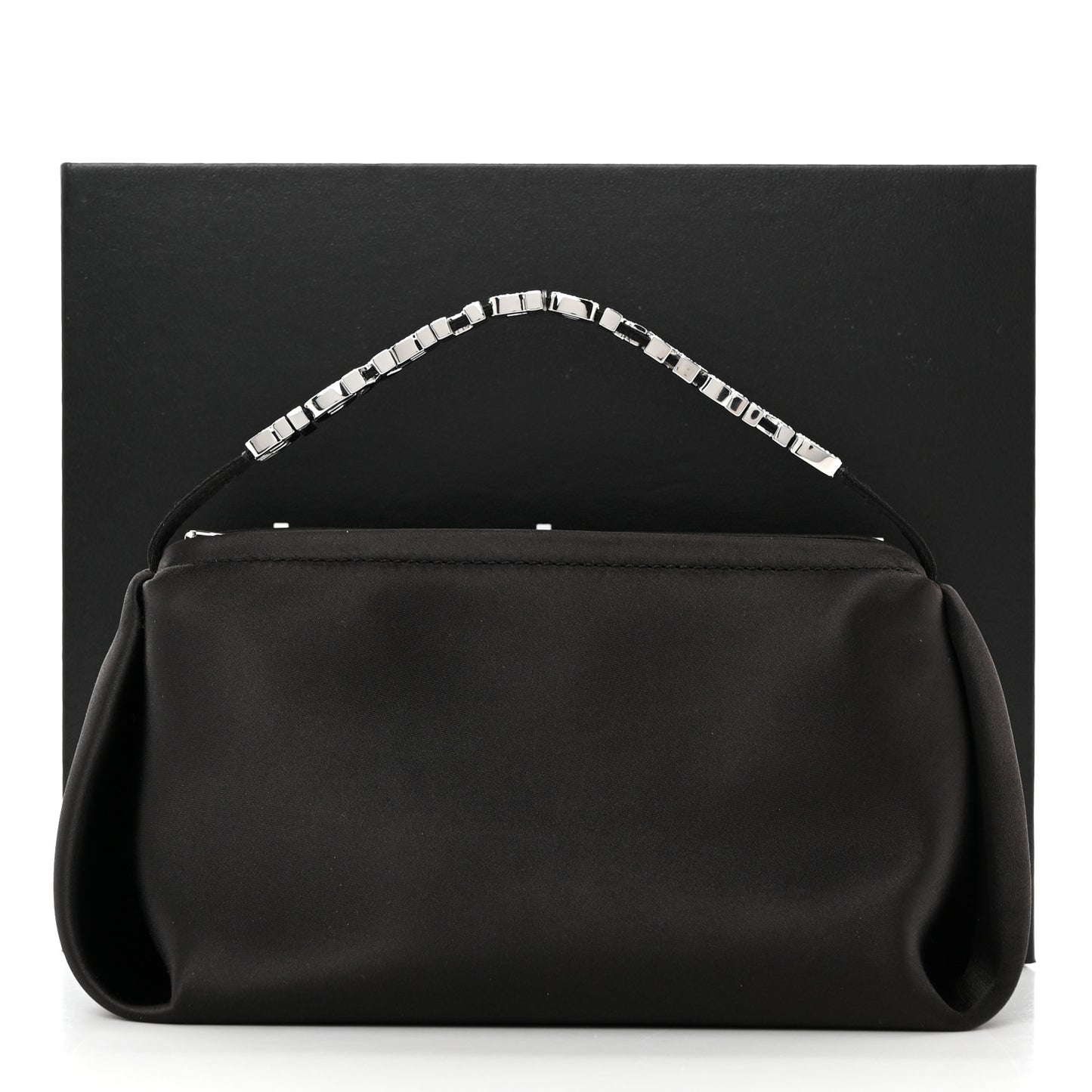 Satin Crystal Logo Micro Marquess Bag Black