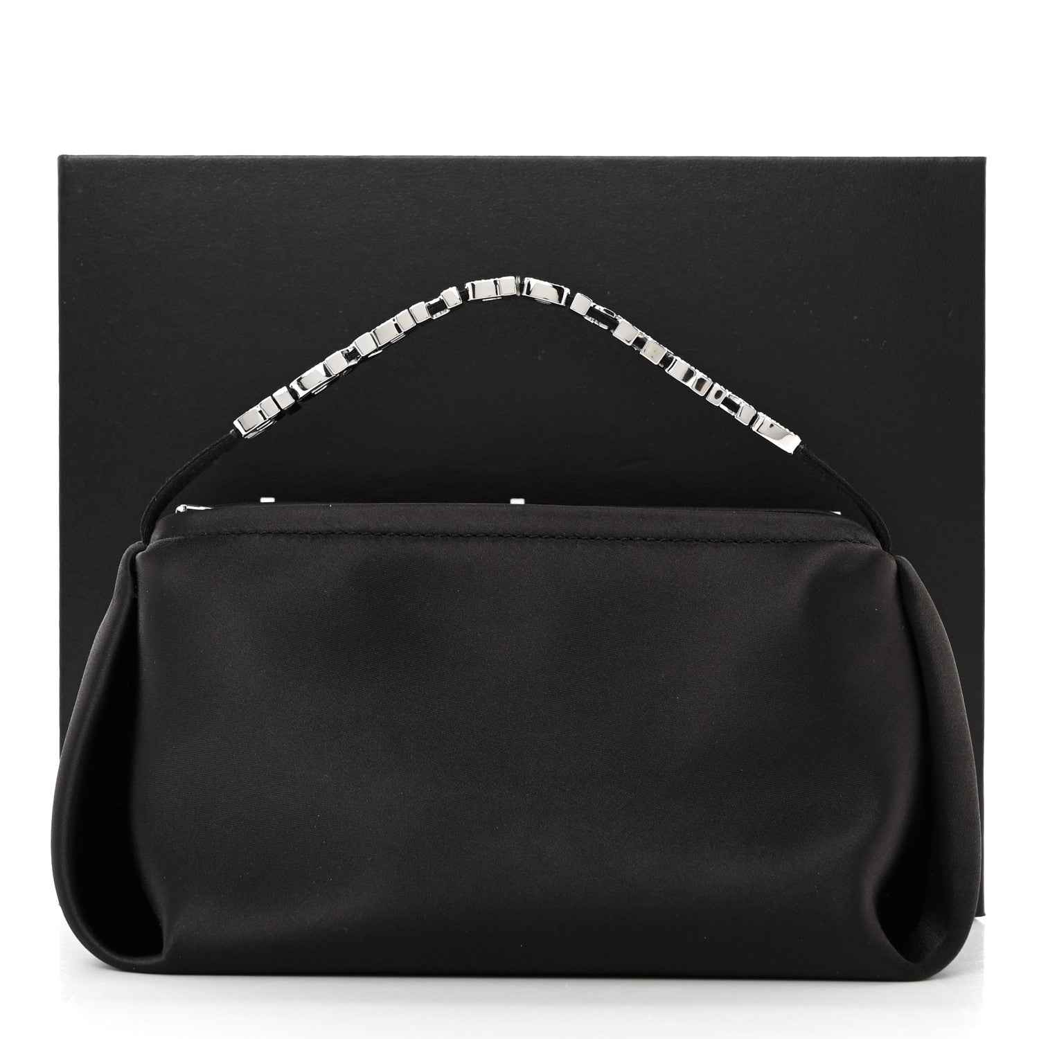 Alexander Wang Satin Crystal Logo Micro Marquess Bag Black 8 of 8