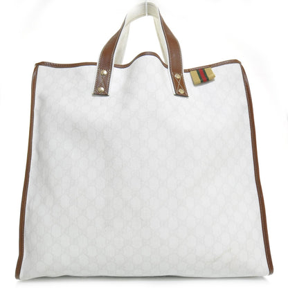 Gucci GG Plus Monogram Large Signature Web Loop Tote White 1 of 9