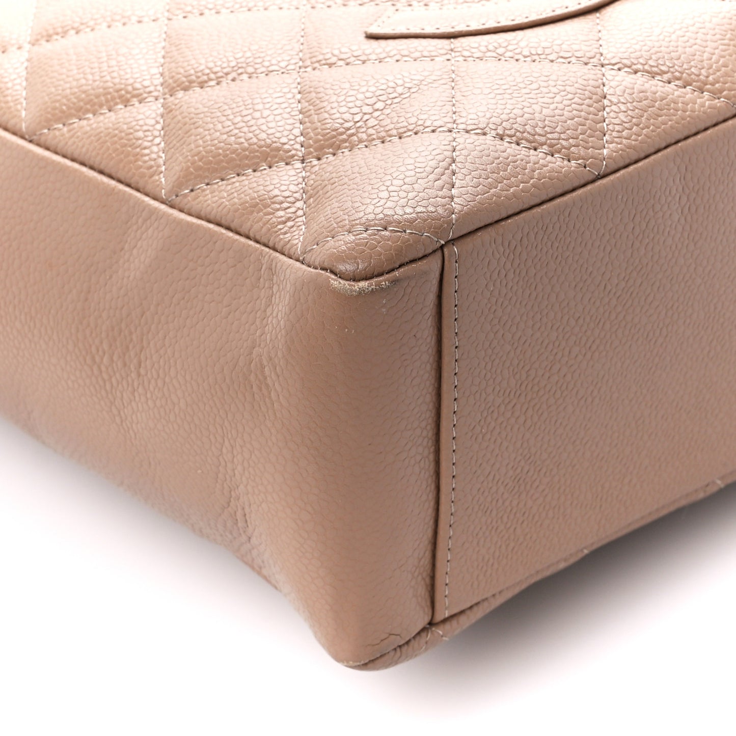 Caviar Quilted Petit Shopping Tote PST Beige
