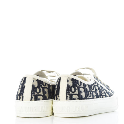 Christian Dior Canvas Oblique Walk'N'Dior Low Top Sneakers 39 Deep Blue 4 of 10