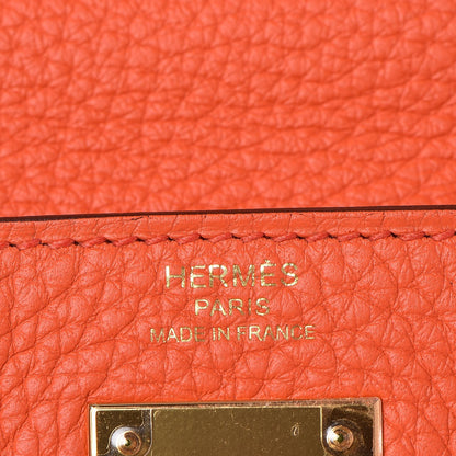 Hermes Taurillon Clemence Kelly Retourne 28 Orange Poppy 22 of 34