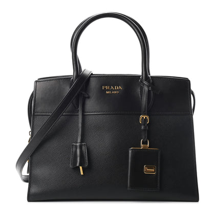 Prada Saffiano City Calfskin Medium Esplanade Tote Black 1 of 8