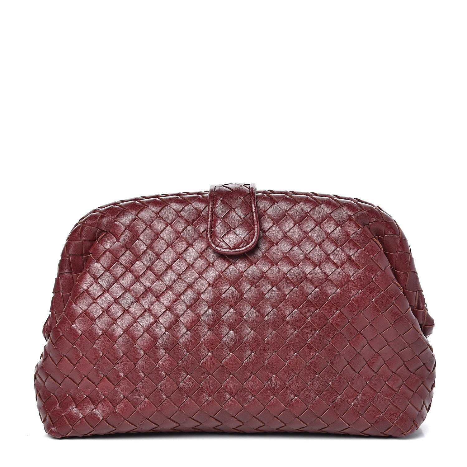 Bottega Veneta Nappa Intrecciato The Lauren 1980 Clutch Gigolo Red 1 of 7