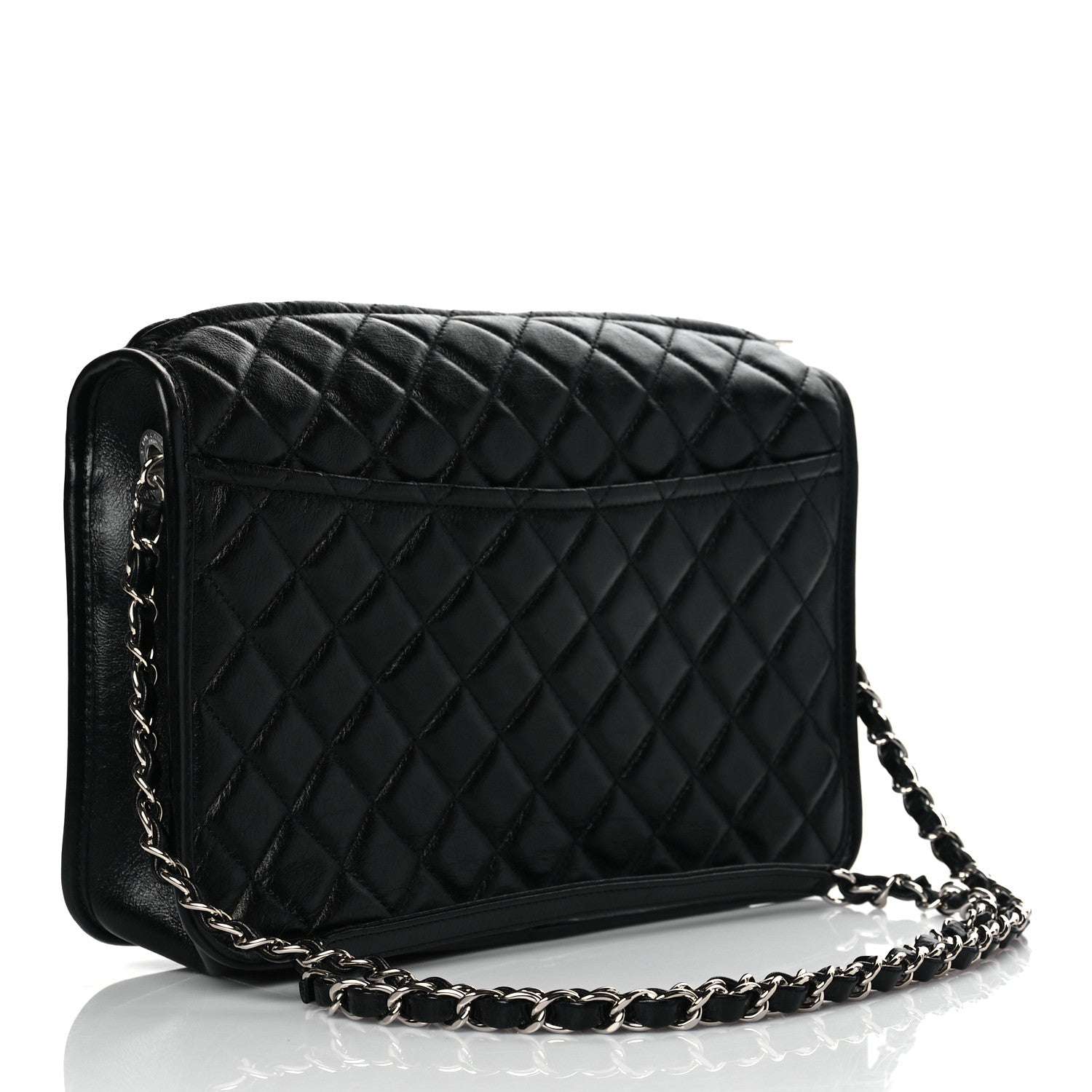 Chanel Aged Calfskin Quilted Large Working Vibe Camera Case Black 3 of 10