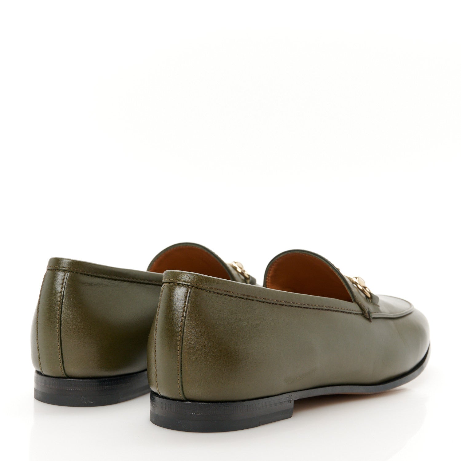 Gucci Calfskin Womens Jordaan Loafers 38.5 Luscious Green 5 of 9