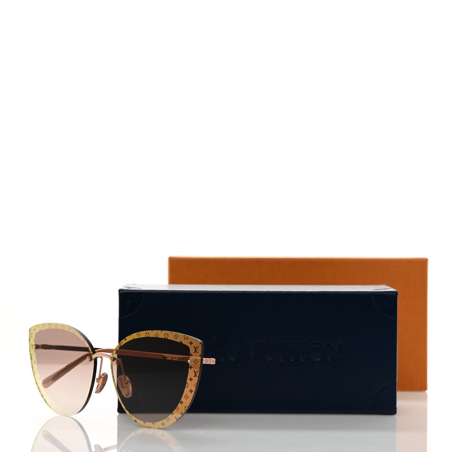 Metal LV Halo Cat Eye Sunglasses Z1944U Pink Gold