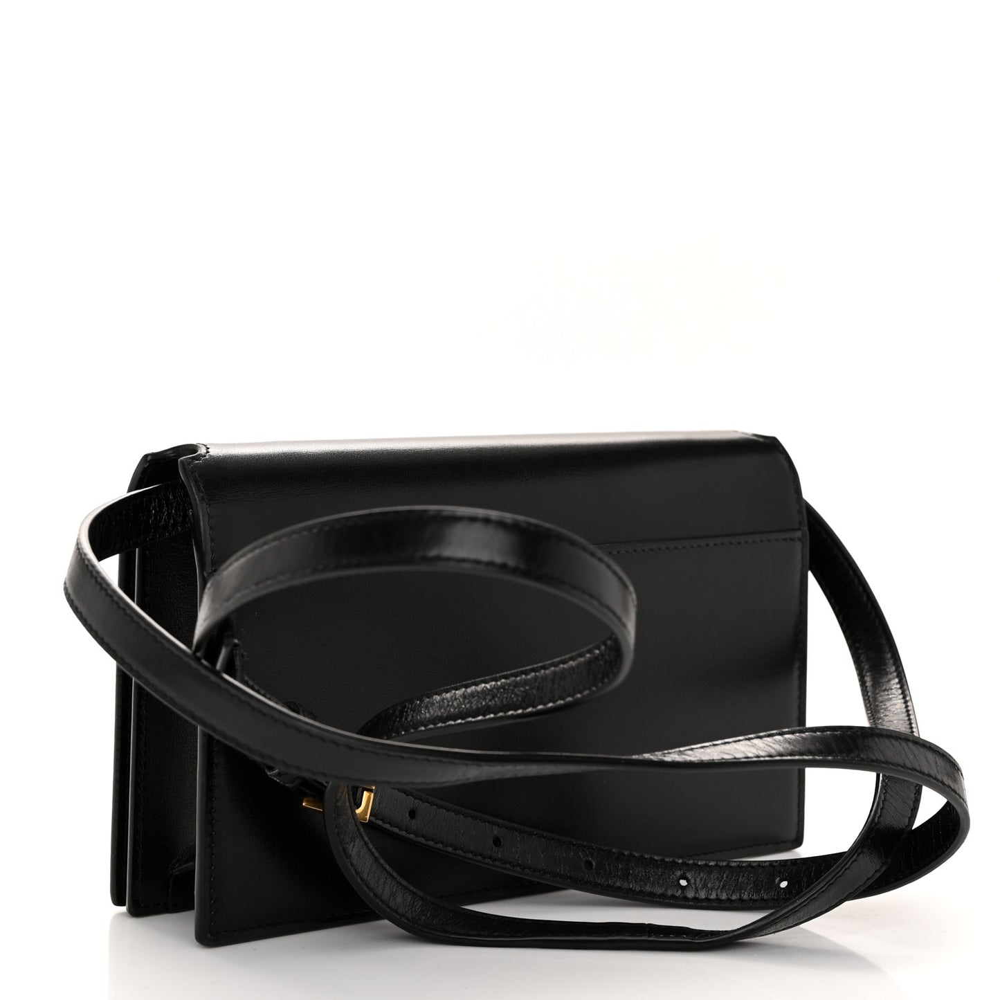 Smooth Calfskin Monogram Crossbody Bag Black